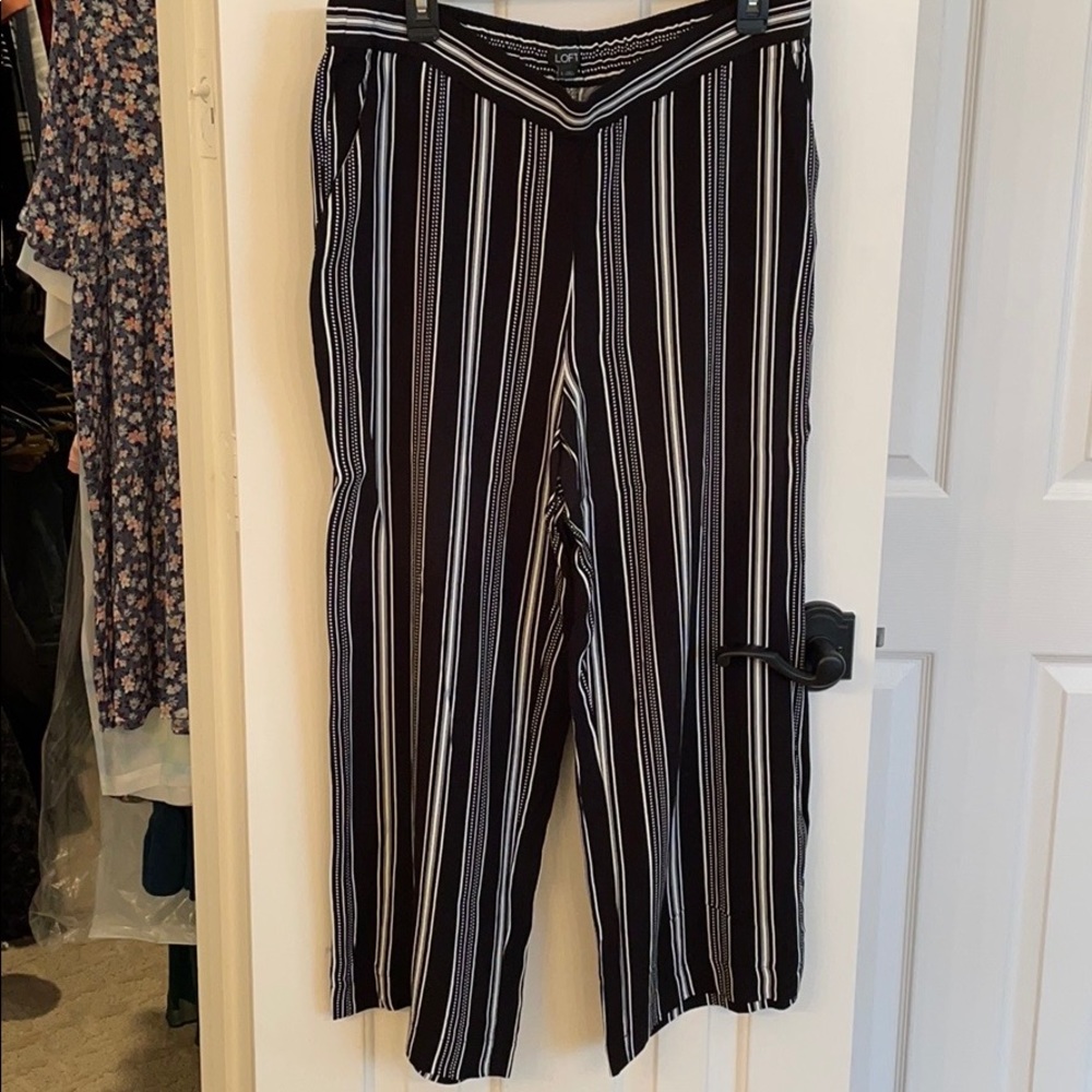 Loft Striped Fluid Ankle Pants